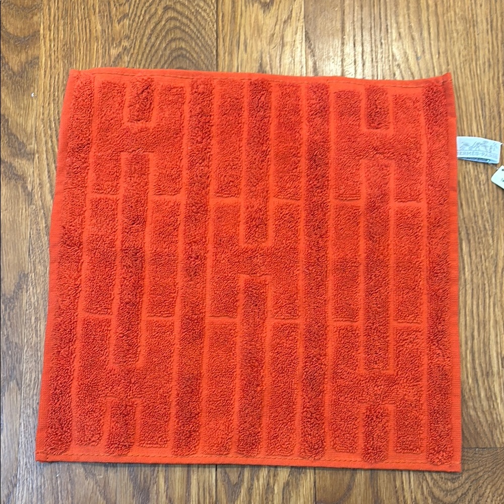 Hermes Labyrinthe Orange Little Small Washcloth Towel 32 x 32 cm